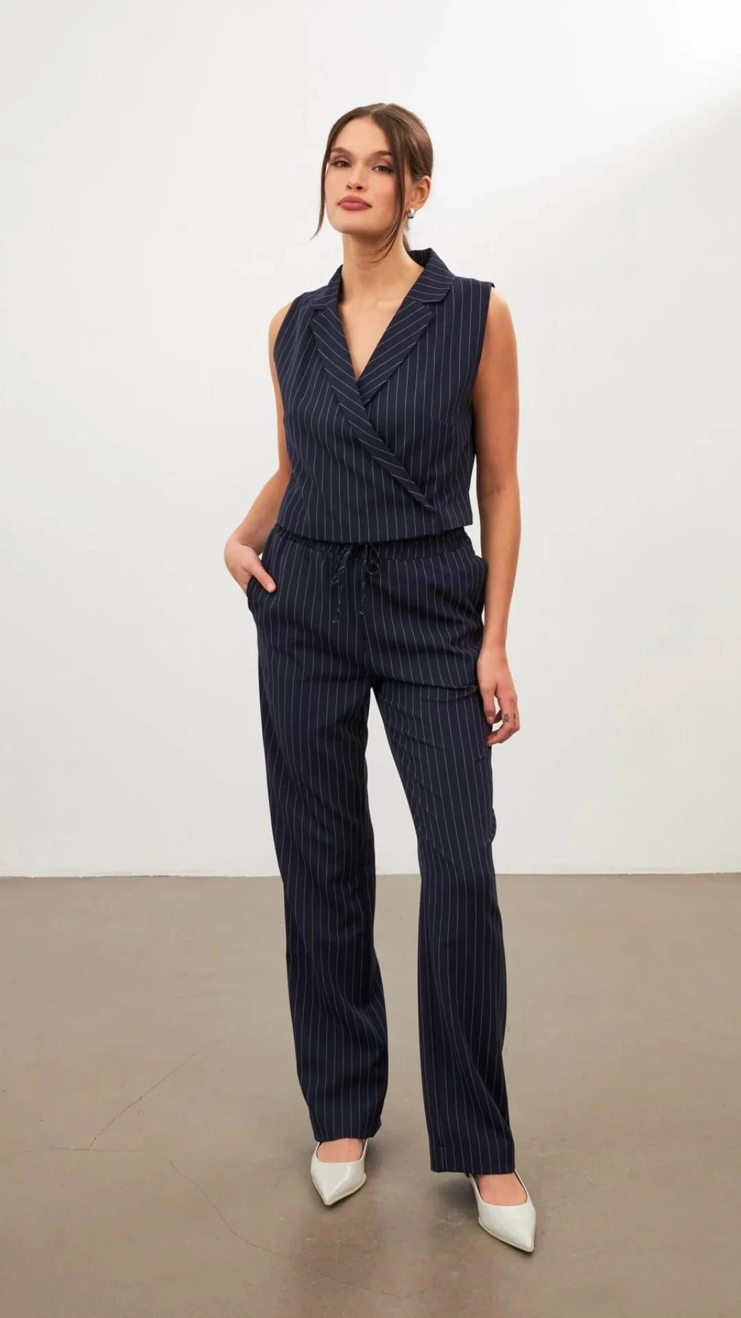 Striped Vest With Pants