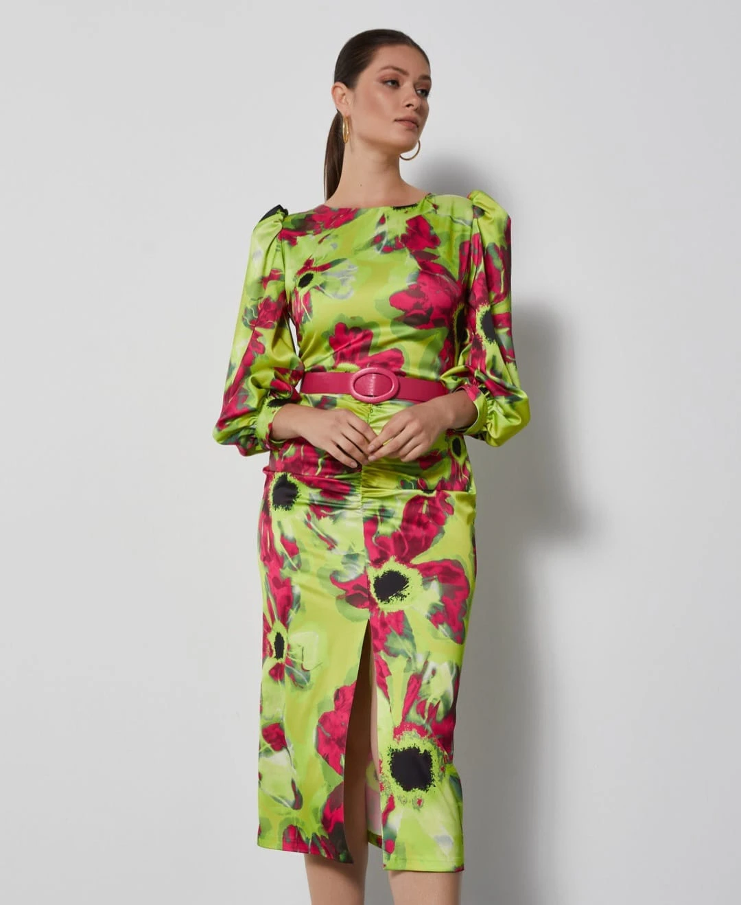 Cinched Waist Floral Dress