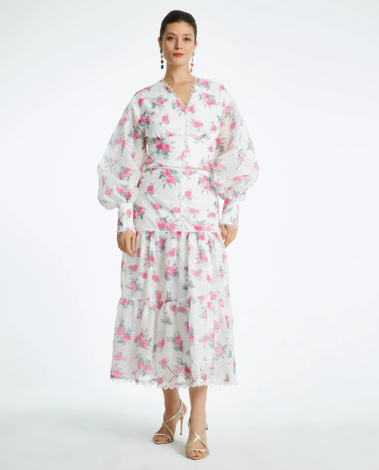 White Boho Floral Dress