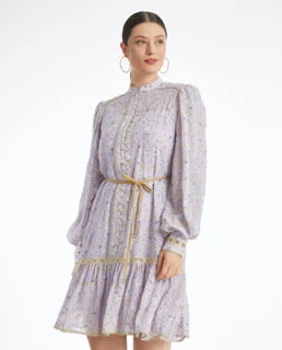 Lilac Belted Mini Dress