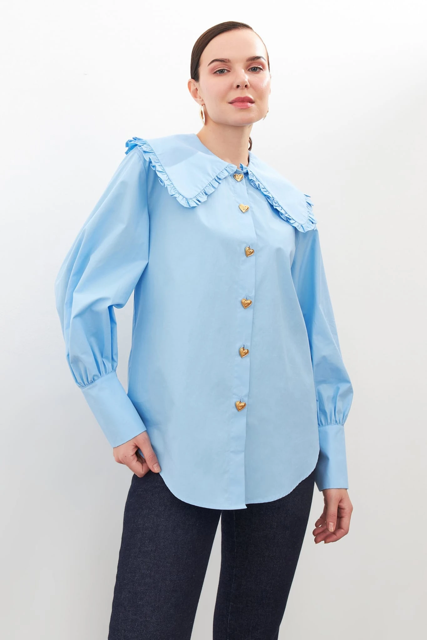 Long Sleeve Button-Up Blouse