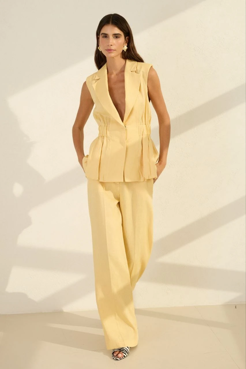 Butter Yellow Linen Blend Set