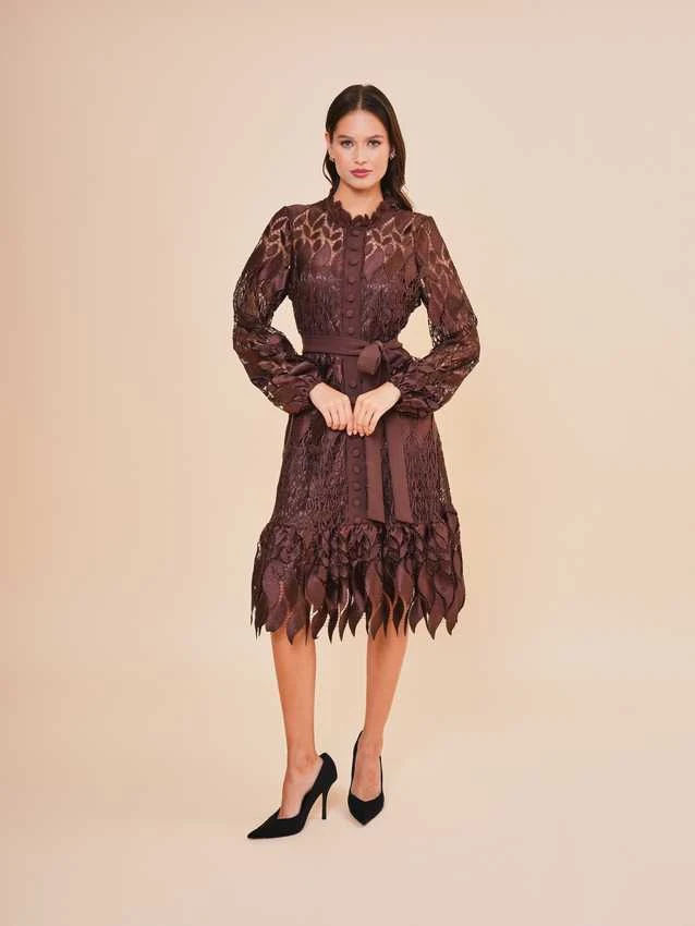 Short Lace Dress With Belt